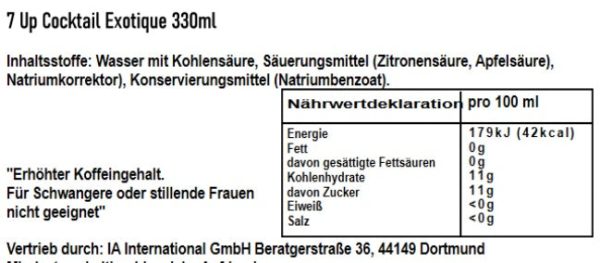 7 Up Cocktail Exotique 330ml Online-Verkauf – Bild 2