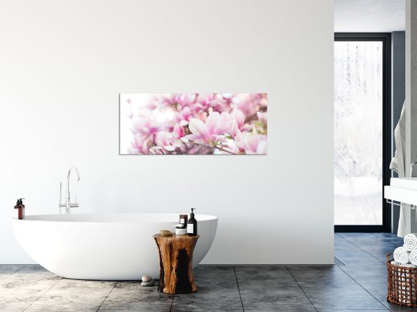 Nahaufnahme blühender Magnolienbaum, Glasbild Panorama Angebot – Bild 4