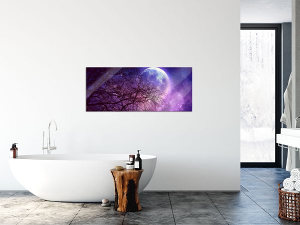 Winterbaum vor Vollmondnacht, Glasbild Panorama Schn?ppchen – Bild 4